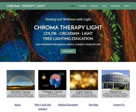 www.ChromaTherapyLight.com lighting education website by Trish Odenthal - Color + Circadian + Dark Sky + LED + Research